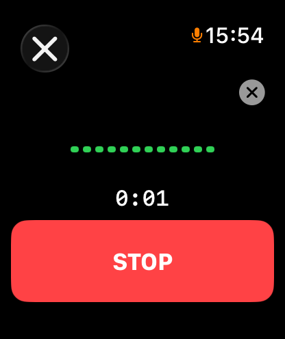 Watch voice recording in progress